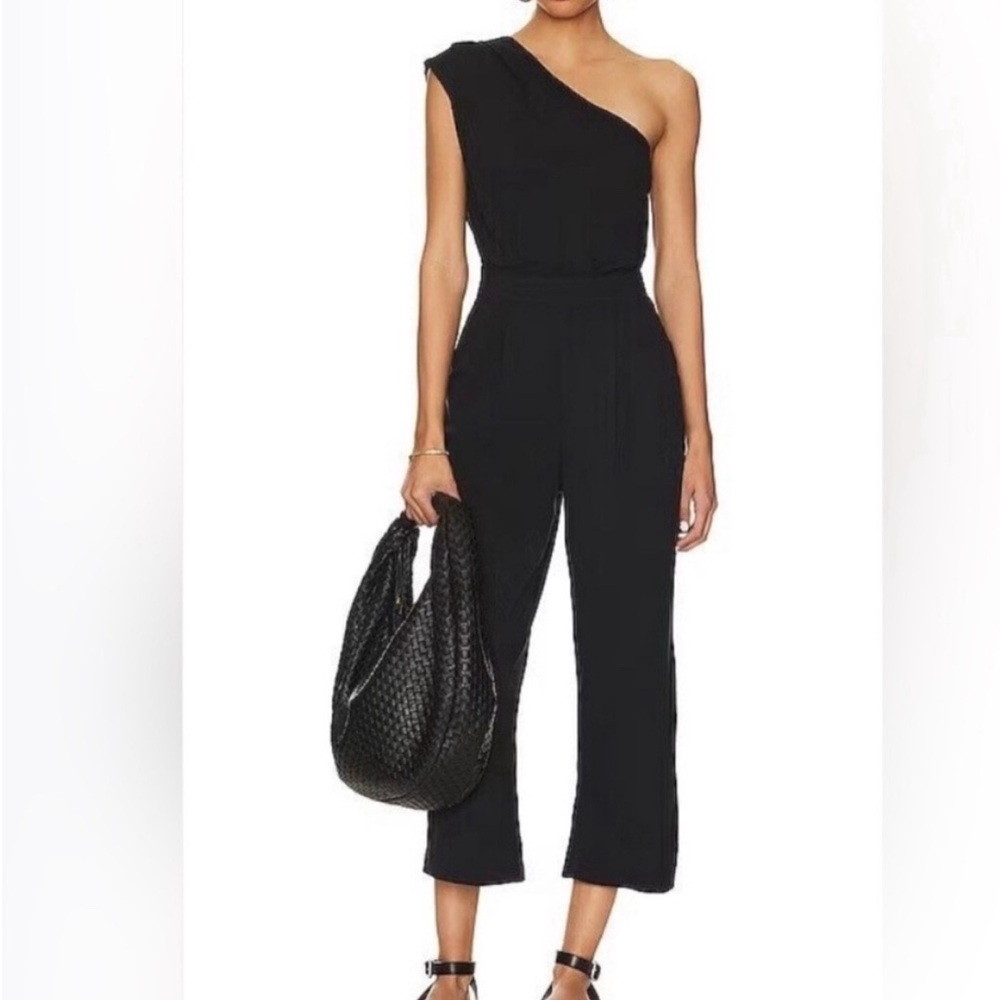Free People Black One-Shoulder Jumpsuit Modern Style